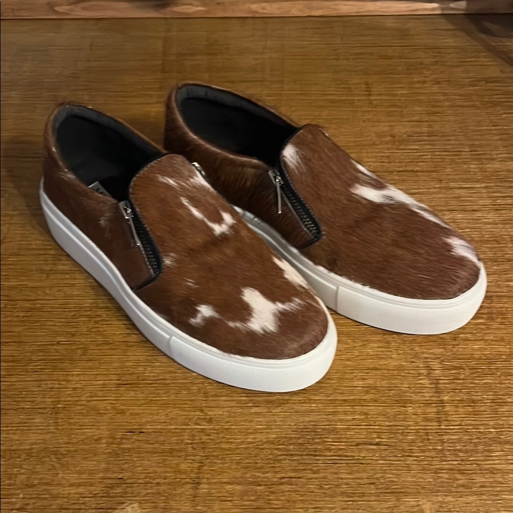 Men's Brown and White Slip-On Shoes